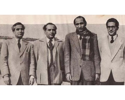 Progressive writers (left to right) Sibte Hasan, Faiz Ahmed Faiz, Hameed Akhtar and Ahmed Nadeem Qasmi.