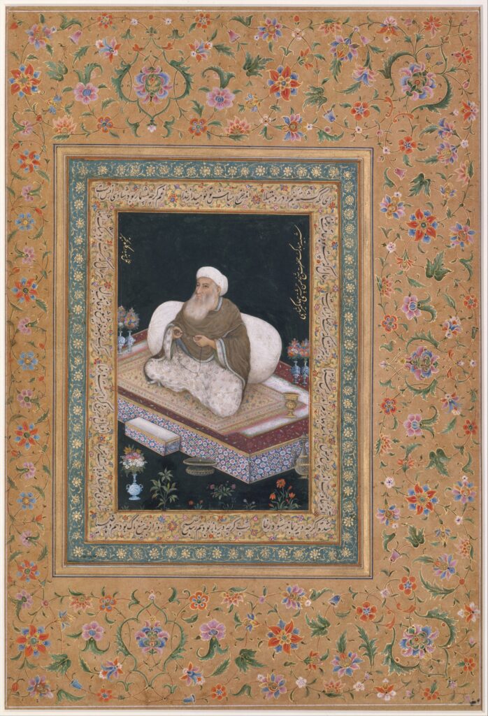 "Portrait of Shaikh Mu'in al-Din Hasan Chishti", Folio from the Shah Jahan Album